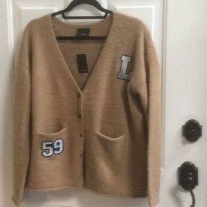 💕 new F21 Luminiere acrylic brown loose sweater L